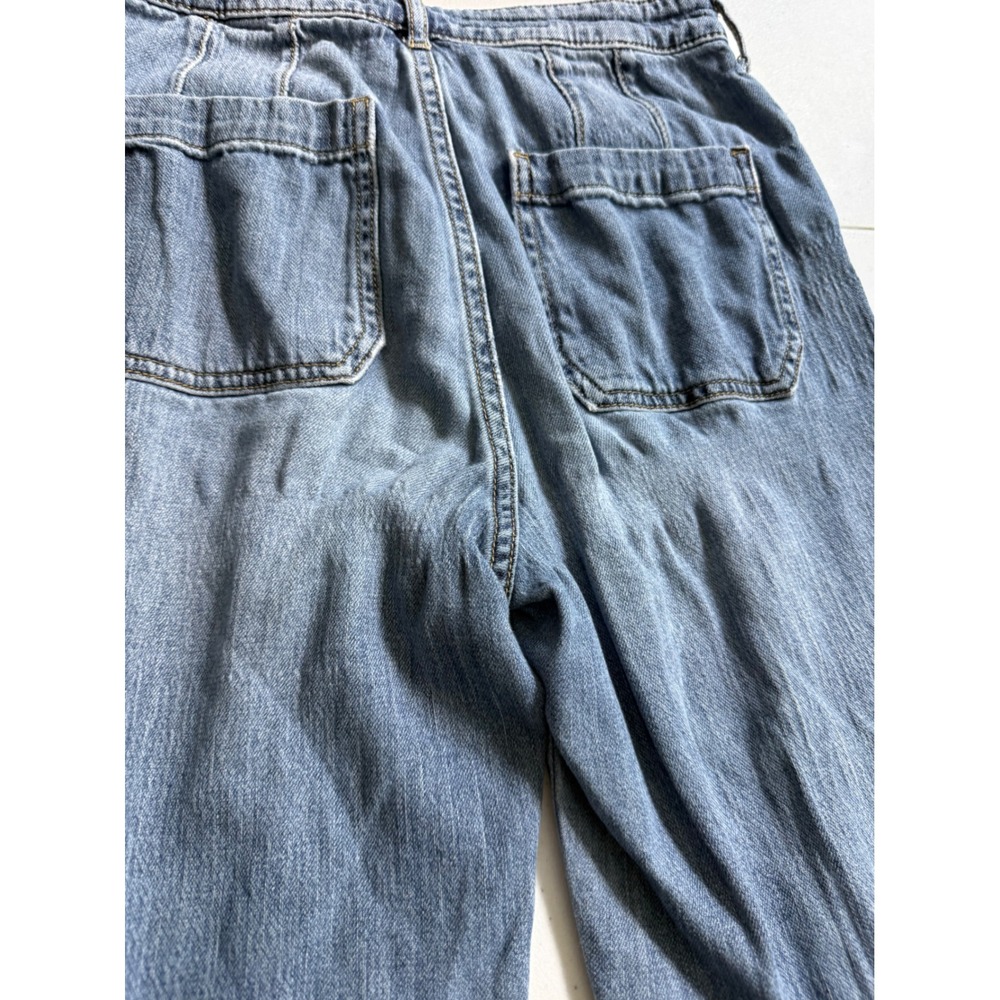 Pilcro Anthropologie Womens 26 Wide Leg Barrel Jeans High Rise Light Wash Crop - Picture 14 of 16